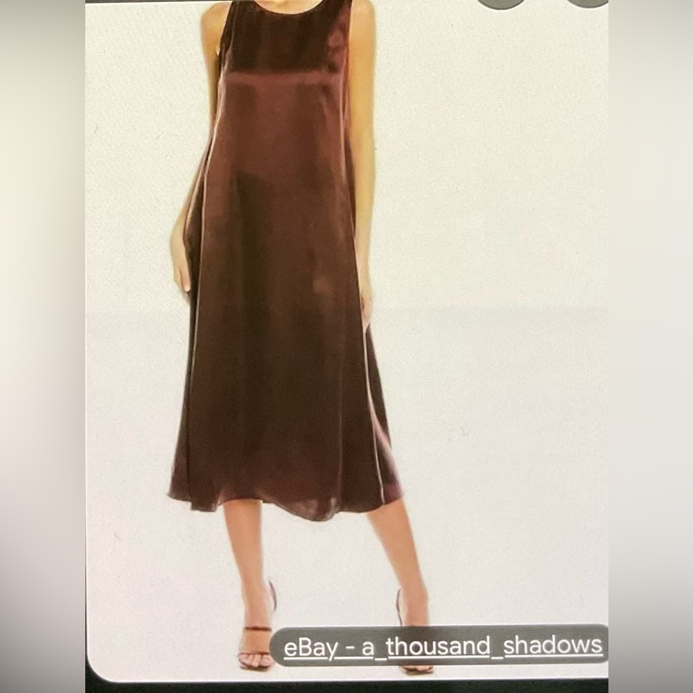 NWT Eileen Fisher light brown Ballet Neck Midi Dress